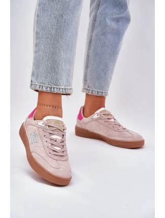 Zamszowe Buty Sportowe Sneakersy Damskie D.Franklin DFSH387005 Brudny Róż