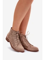 Dámske členkové topánky HY51-185 Beige - S.Barski