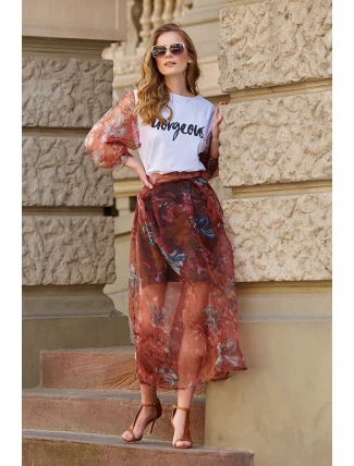 Dlhá sukňa model 145582 Makadamia Dlhá sukňa model 145582 Makadamia