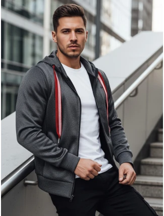 Pánska tmavosivá mikina FashionStreet BX5859