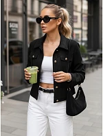 Dámska semišová krátka bunda čierna FashionStreet TY5662