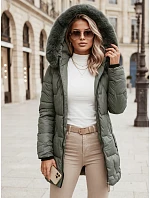 Dámska zimná prešívaná bunda s kapucňou, zelená, FashionStreet TY5739 Dámska zimná prešívaná bunda s kapucňou, zelená, FashionStreet TY5739