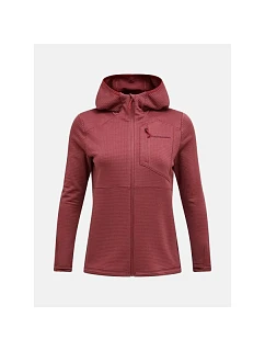 Dámska mikina PEAK PERFORMANCE W Trail Polartec Power Grid Zip Hood, červená