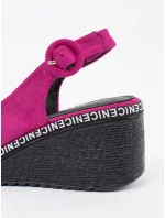 Dámske sandále na podpätku FL1628 Fuchsia - GOODIN Dámske sandále na podpätku FL1628 Fuchsia - GOODIN