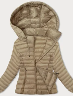 Béžová dámska prešívaná bunda pre prechodné obdobie (16M9101-254)