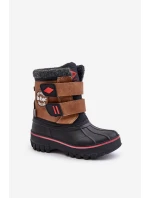 Śniegowce Dziecięce Na Rzepy Lee Cooper LCJ-24-44-2864K Camel