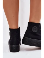 Dámske plátenné tenisky na platforme Big Star - čierne