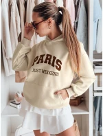 Dámska nadrozmerná mikina PARISSIA beige FashionStreet BY1457 Dámska nadrozmerná mikina PARISSIA beige FashionStreet BY1457