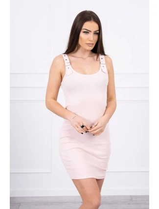 Šaty so zapínaním na ramienka púdrovo ružové