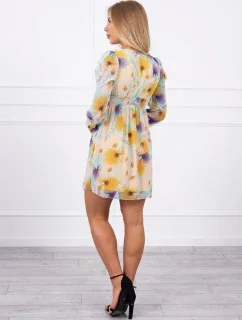 Vzdušné šaty s kvetinovým motívom žltej