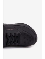 Dziecięce Lekkie Buty Sportowe Na Platformie Czarne Mirivia