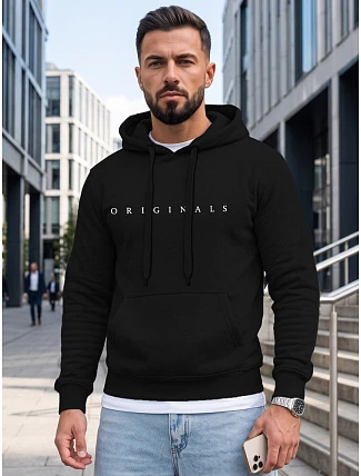 Pánska mikina s kapucňou a potlačou ORIGINALS, čierna, FashionStreet NX5151BX Pánska mikina s kapucňou a potlačou ORIGINALS, čierna, FashionStreet NX5151BX