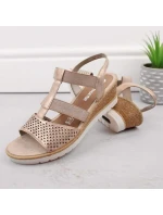 Pohodlné sandále na podpätku Remonte W RKR667 rose gold Pohodlné sandále na podpätku Remonte W RKR667 rose gold
