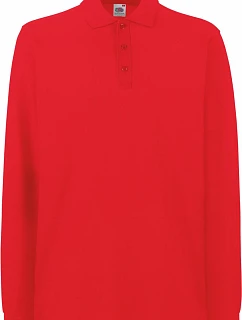 Fruit of the Loom Premium Polo LSL Piqué – polokošeľa s dlhým rukávom 16.3310 červená