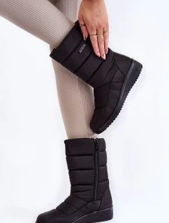 Ocieplane Śniegowce Na Koturnie Czarne Calena