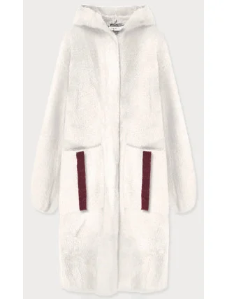 Biela alpaka s kapucňou (B3005)