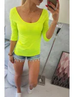 Blúzka s okrúhlym výstrihom žltá neónová