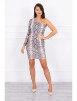 Flitrované šaty z hadej kože béžovej