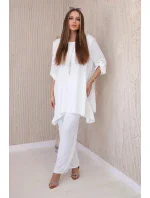 Súprava blúzka + nohavice s príveskom ecru