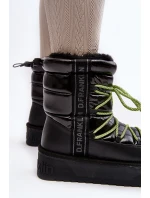 Śniegowce Damskie Na Grubej Podeszwie Wegańskie D.Franklin DFSH371007 Czarne