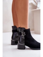 Eleganckie Botki Na Obcasie Ocieplane MR880-040 Czarne