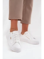 Damskie Sneakersy Z Eko Skóry Big Star SS274026 Biało-Złote