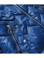 Modro / čierna dámska bunda s kapucňou (BH2003)