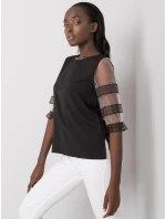 Dámska blúzka s priehľadnými rukávmi 506702 - FPrice Dámska blúzka s priehľadnými rukávmi 506702 - FPrice