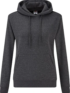 Fruit of the Loom Classic Lady-Fit Hooded Sweat Dámska mikina s kapucňou 16.2038 tmavošedá melírovaná