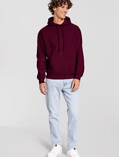 Fruit of the Loom Iconic Premium Hooded Sweat Mikina s kapucňou z hrubej bavlny 16.2284 bordová