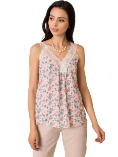 Dámsky top D50016F11003A svetlo béžový