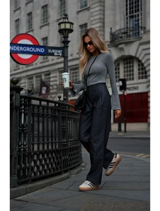 M799 Široké nohavice - grafitové