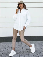 Dámske voskované béžové nohavice BRIAL so šnúrkou FashionStreet UY2152