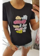 Blúzka s potlačou Perfektná čierna Blúzka s potlačou Perfektná čierna