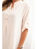 Blúzka s dlhšou zadnou časťou svetlo béžová