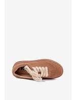 Semišové tenisky s kožušinovým šnurovaním Kobbo 79655 Camel Semišové tenisky s kožušinovým šnurovaním Kobbo 79655 Camel