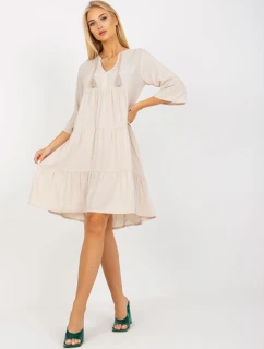 Šaty D73761M30214A1EN svetlo béžové