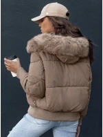 Dámska prešívaná zimná bunda s kožušinou COLDPACK camel FashionStreet TY4427 Dámska prešívaná zimná bunda s kožušinou COLDPACK camel FashionStreet TY4427