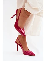 Lakované lodičky sandály z umělé kůže fuchsiové Calera