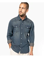 Kariban K 519 Džínsová košeľa s dlhým rukávom 20.K519 blue jean