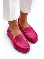 Zamszowe Mokasyny Damskie Fuksja S.Barski LR755