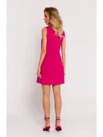 M778 Šaty bez rukávov s prieramkami - fuchsiová