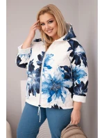 Dámske Plus veľkosť jarná bunda s kvetinovým vzorom Garnet Dámske Plus veľkosť jarná bunda s kvetinovým vzorom Garnet