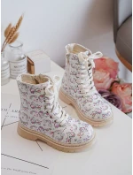 Ocieplane Botki Dziecięce Na Suwak Beżowe Dolida - Kucyki