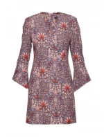 M877 Šaty s potlačou a širokými manžetami - model 2