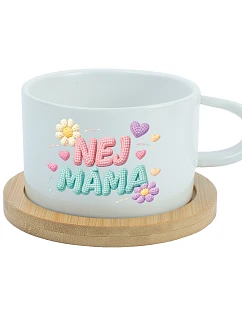 NEJ MÁMA - bílý hrníček makronka 200 ml
