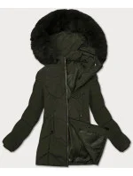 Dámska plus size zimná bunda s kapucňou S'west khaki (B8300-11) Dámska plus size zimná bunda s kapucňou S'west khaki (B8300-11)