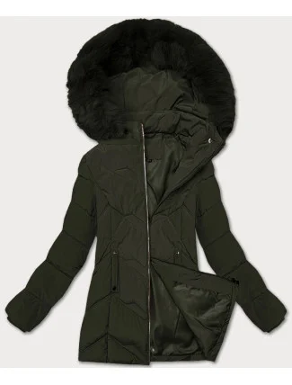 Dámska plus size zimná bunda s kapucňou S'west khaki (B8300-11) Dámska plus size zimná bunda s kapucňou S'west khaki (B8300-11)