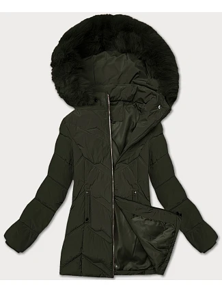 Dámska plus size zimná bunda s kapucňou S'west khaki (B8300-11) Dámska plus size zimná bunda s kapucňou S'west khaki (B8300-11)