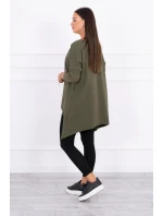 Oversize blúzka s dúhovou potlačou pier vo farbe khaki Oversize blúzka s dúhovou potlačou pier vo farbe khaki